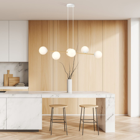 Lampa wisząca GRAVITY 6 WH GOLD 1242/6 EMIBIG