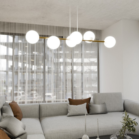 Lampa wisząca GRAVITY 6 WH GOLD 1242/6 EMIBIG