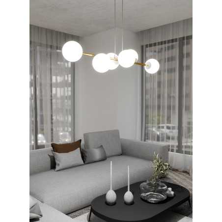 Lampa wisząca GRAVITY 6 WH GOLD 1242/6 EMIBIG
