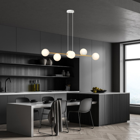 Lampa wisząca GRAVITY 6 WH GOLD 1242/6 EMIBIG