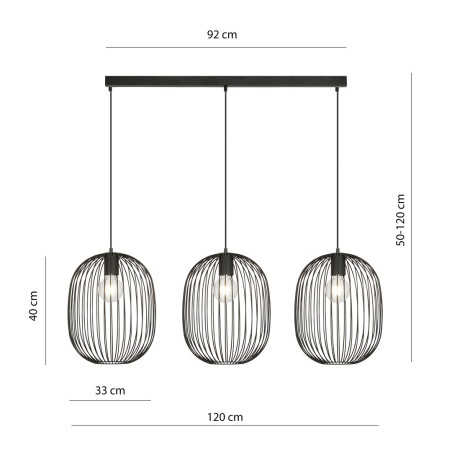 Lampa wisząca ONYX 3 BL 1304/3 EMIBIG