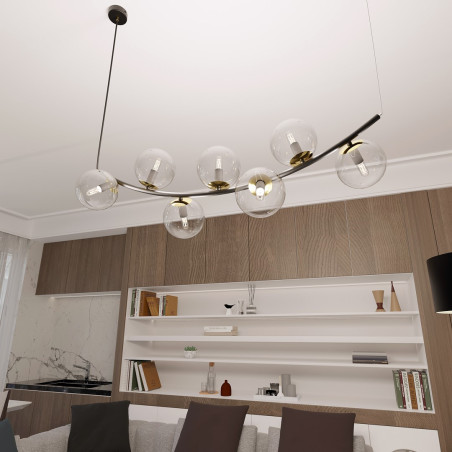 Lampa wisząca RITZ 7 BL TRANSPARENT 1296/7 EMIBIG