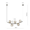 Lampa wisząca RITZ 5 BL GRAFIT 1297/5 EMIBIG