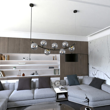 Lampa wisząca RITZ 7 BL GRAFIT 1297/7 EMIBIG