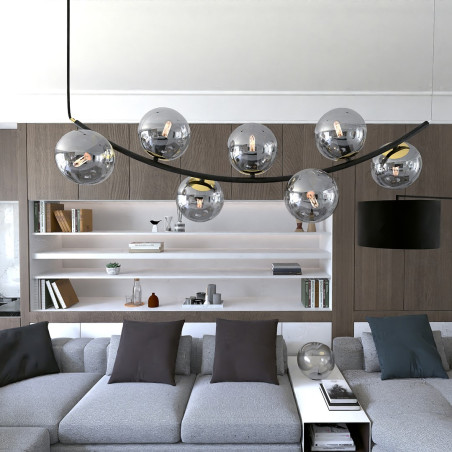 Lampa wisząca RITZ 7 BL GRAFIT 1297/7 EMIBIG