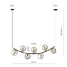Lampa wisząca RITZ 7 BL GRAFIT 1297/7 EMIBIG
