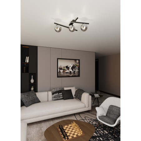 Lampa sufitowa  SMART 3 BLACK/GRAFIT 1104/3 EMIBIG