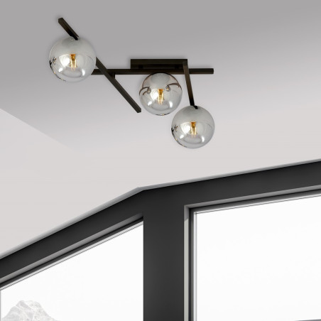 Lampa sufitowa  SMART 3 BLACK/GRAFIT 1104/3 EMIBIG