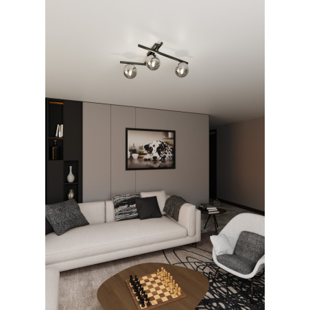 Lampa sufitowa  SMART 3 BLACK/GRAFIT 1104/3 EMIBIG