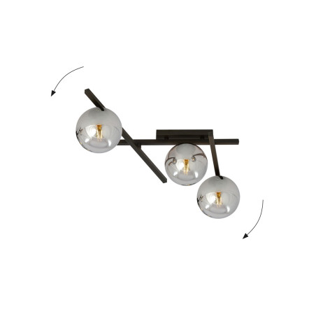 Lampa sufitowa  SMART 3 BLACK/GRAFIT 1104/3 EMIBIG