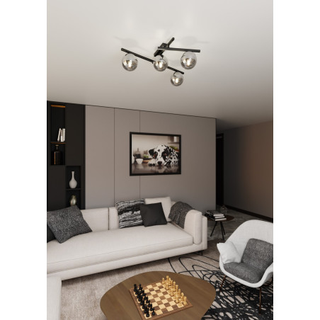 Lampa sufitowa  SMART 4 BLACK/GRAFIT 1104/4 EMIBIG