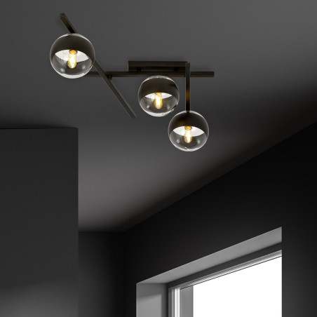 Lampa sufitowa  SMART 3 BLACK/STRIPE 1105/3 EMIBIG