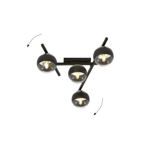 Lampa sufitowa  SMART 4 BLACK/STRIPE 1105/4 EMIBIG