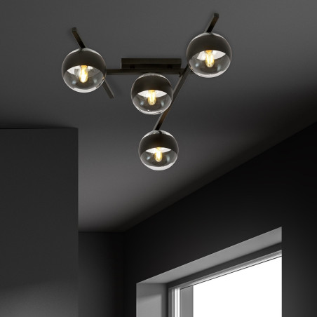 Lampa sufitowa  SMART 4 BLACK/STRIPE 1105/4 EMIBIG