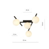 Lampa sufitowa  SMART 4 BLACK/OPAL 1103/4 EMIBIG