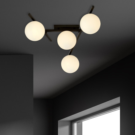 Lampa sufitowa  SMART 4 BLACK/OPAL 1103/4 EMIBIG