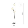 Lampa podłogowa HUNTER LP3 BLACK/OPAL  1102/LP3 EMIBIG
