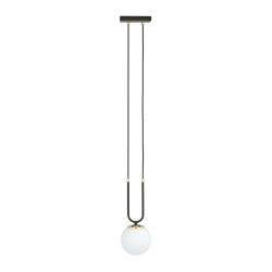 Lampa wisząca GLAM 1 BLACK/OPAL 1112/1 EMIBIG