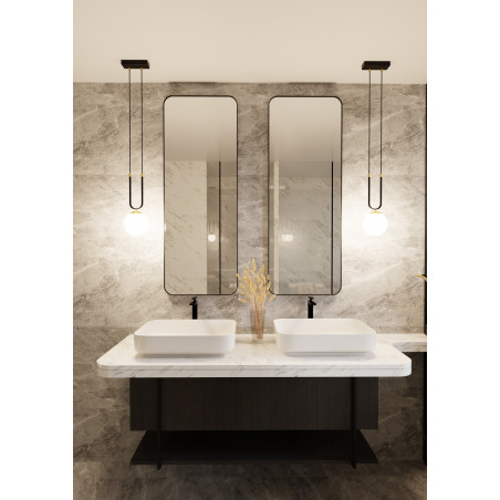 Lampa wisząca GLAM 1 BLACK/OPAL 1112/1 EMIBIG