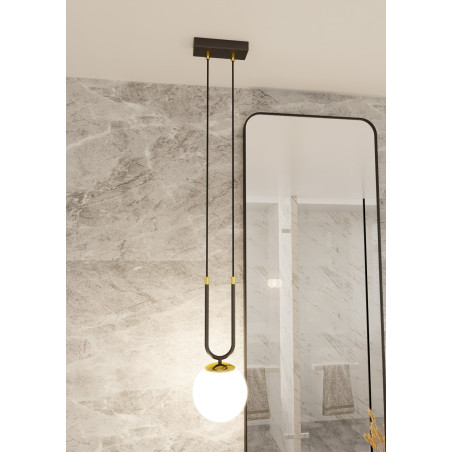 Lampa wisząca GLAM 1 BLACK/OPAL 1112/1 EMIBIG