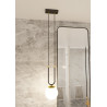 Lampa wisząca GLAM 1 BLACK/OPAL 1112/1 EMIBIG