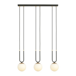 Lampa wisząca GLAM 3 BLACK/OPAL 1112/3 EMIBIG