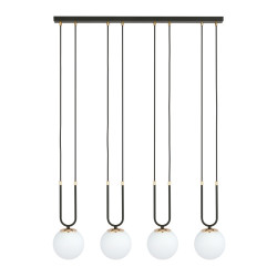 Lampa wisząca GLAM 4 BLACK/OPAL 1112/4 EMIBIG