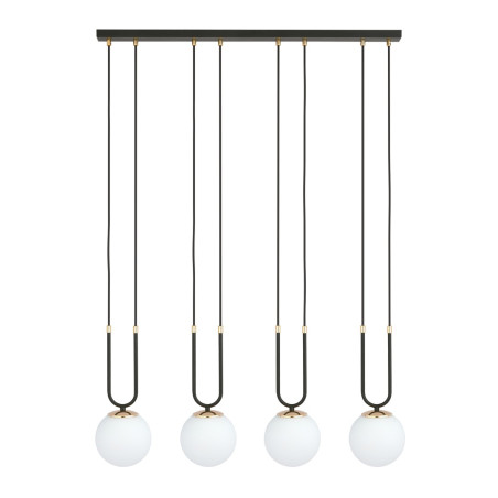 Lampa wisząca GLAM 4 BLACK/OPAL 1112/4 EMIBIG