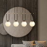 Lampa wisząca GLAM 4 BLACK/OPAL 1112/4 EMIBIG