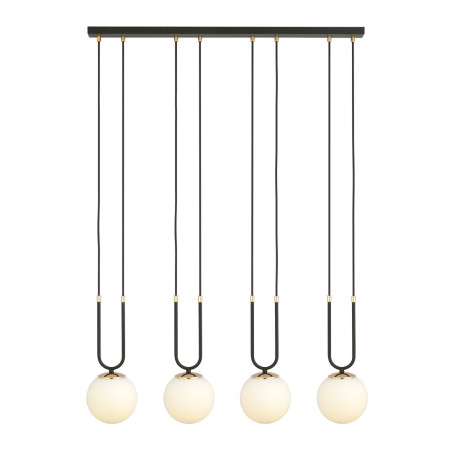 Lampa wisząca GLAM 4 BLACK/OPAL 1112/4 EMIBIG