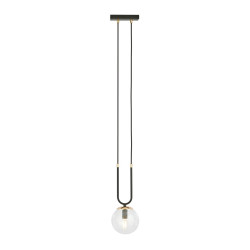 Lampa wisząca GLAM 1 BLACK/TRANSPARENT 1114/1 EMIBIG