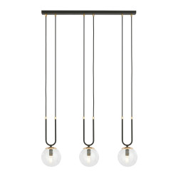 Lampa wisząca GLAM 3 BLACK/TRANSPARENT 1114/3 EMIBIG