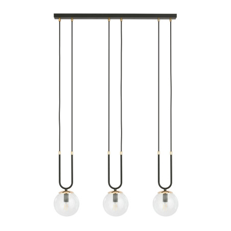 Lampa wisząca GLAM 3 BLACK/TRANSPARENT 1114/3 EMIBIG