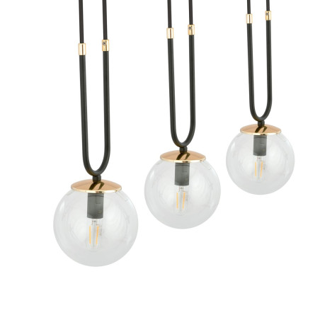 Lampa wisząca GLAM 3 BLACK/TRANSPARENT 1114/3 EMIBIG