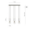 Lampa wisząca GLAM 3 BLACK/TRANSPARENT 1114/3 EMIBIG