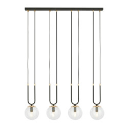 Lampa wisząca GLAM 4 BLACK/TRANSPARENT 1114/4 EMIBIG