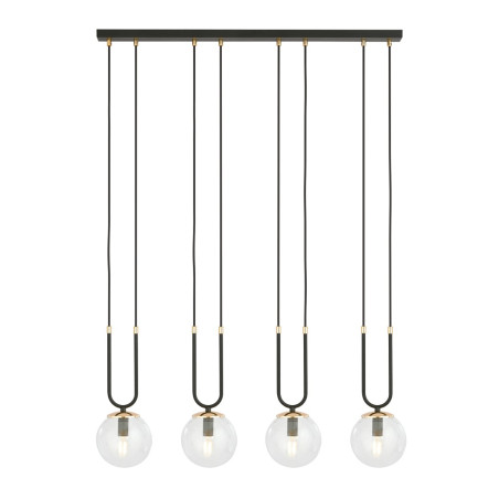 Lampa wisząca GLAM 4 BLACK/TRANSPARENT 1114/4 EMIBIG