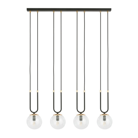 Lampa wisząca GLAM 4 BLACK/TRANSPARENT 1114/4 EMIBIG