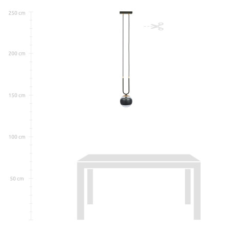 Lampa wisząca GLAM 1 BLACK/STRIPE 1113/1 EMIBIG