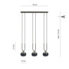Lampa wisząca GLAM 3 BLACK/STRIPE 1113/3 EMIBIG