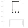 Lampa wisząca GLAM 3 BLACK/STRIPE 1113/3 EMIBIG