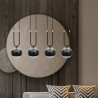 Lampa wisząca GLAM 4 BLACK/STRIPE 1113/4 EMIBIG