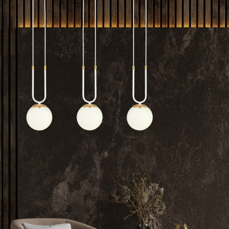 Lampa wisząca GLAM 3 WHITE/OPAL 1115/3 EMIBIG