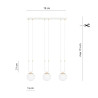 Lampa wisząca GLAM 3 WHITE/OPAL 1115/3 EMIBIG