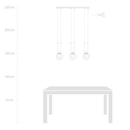 Lampa wisząca GLAM 3 WHITE/OPAL 1115/3 EMIBIG