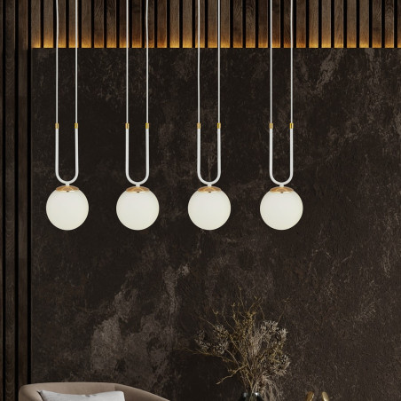 Lampa wisząca GLAM 4 WHITE/OPAL 1115/4 EMIBIG