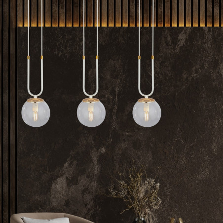 Lampa wisząca GLAM 3 WHITE/TRANSPARENT 1116/3 EMIBIG