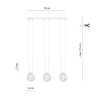 Lampa wisząca GLAM 3 WHITE/TRANSPARENT 1116/3 EMIBIG