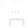 Lampa wisząca GLAM 3 WHITE/TRANSPARENT 1116/3 EMIBIG