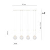 Lampa wisząca GLAM 4 WHITE/TRANSPARENT 1116/4 EMIBIG
